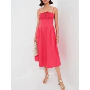 TUCKERNUCK Hyacinth House Watermelon Pink Smocked Serafina Midi Dress NWT Medium